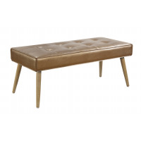 OSP Home Furnishings AMT24-S53 Amity Bench in Sizzle Copper Fabric with Solid Wood Legs